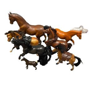 Horse Lot Of 6 Breyer 2 Kid Kore 2 Battat 1 A Flocked One